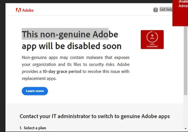 PS Ai等adobe出现正版弹窗提示：Your non-genuine Adobe app will be disabled soon解决办法-图片1